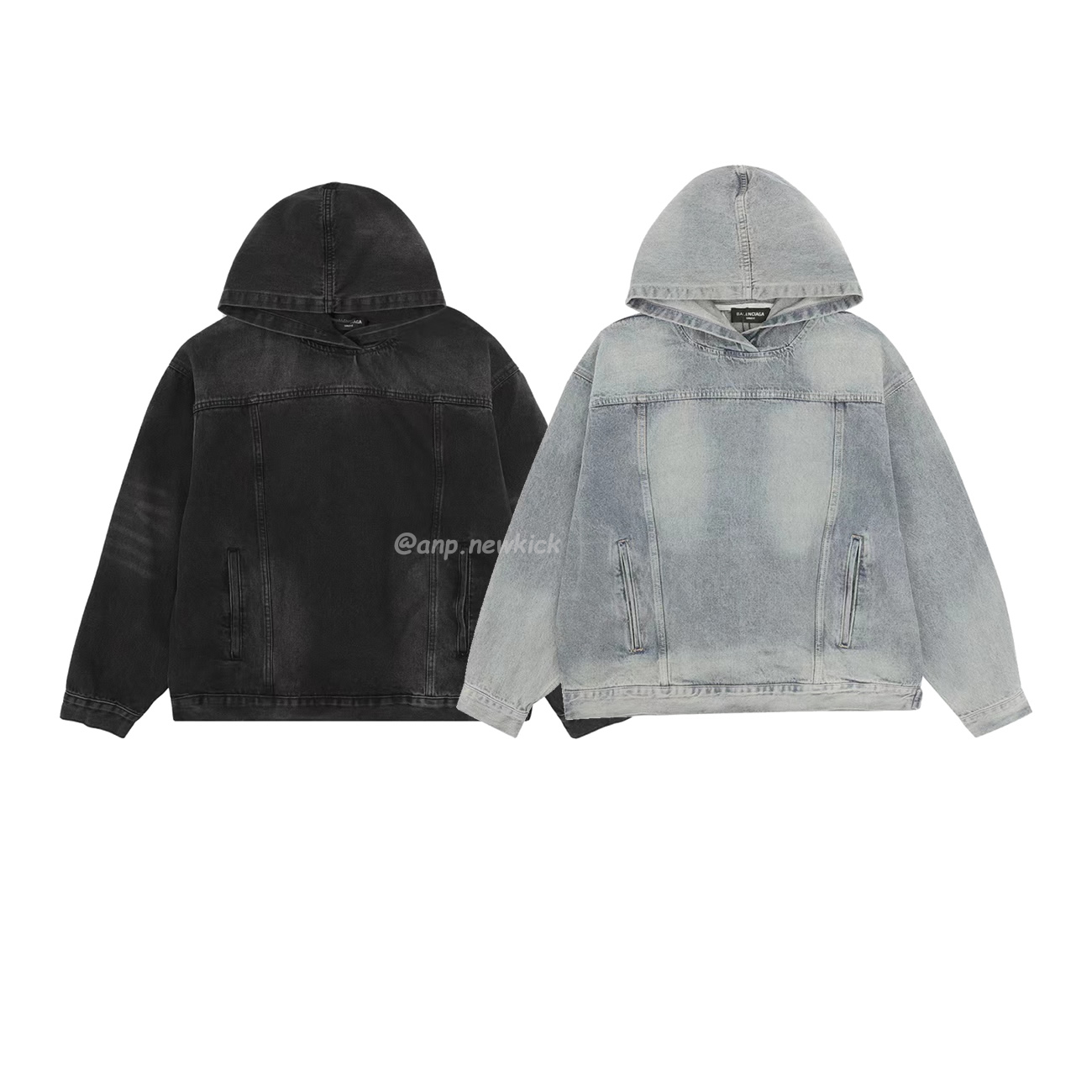 Balenciaga Hooded Denim Hoodie (1) - newkick.vip